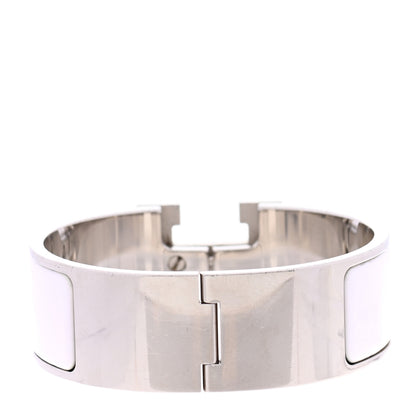 Hermes Enamel Wide Clic Clac H Bracelet PM White 3 of 4