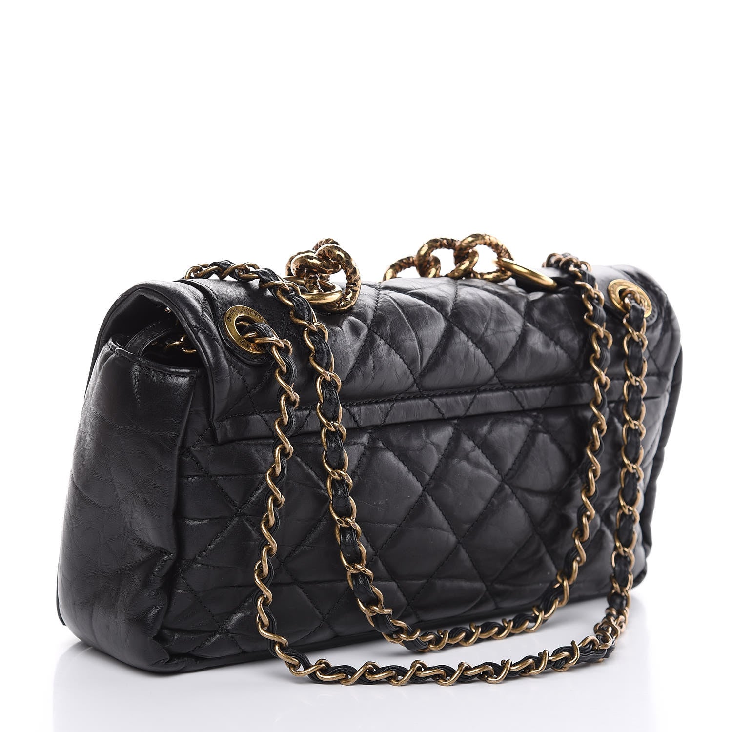 Chanel Aged Calfskin Quilted Small Pondichery Flap Black 3 of 10