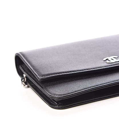 Chanel Caviar Sevruga Wallet On Chain WOC Black 5 of 11
