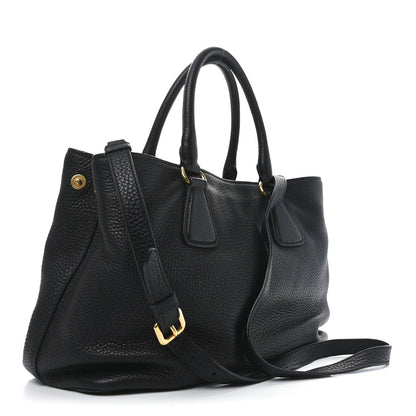 Prada Vitello Daino Shopping Tote Black 3 of 9