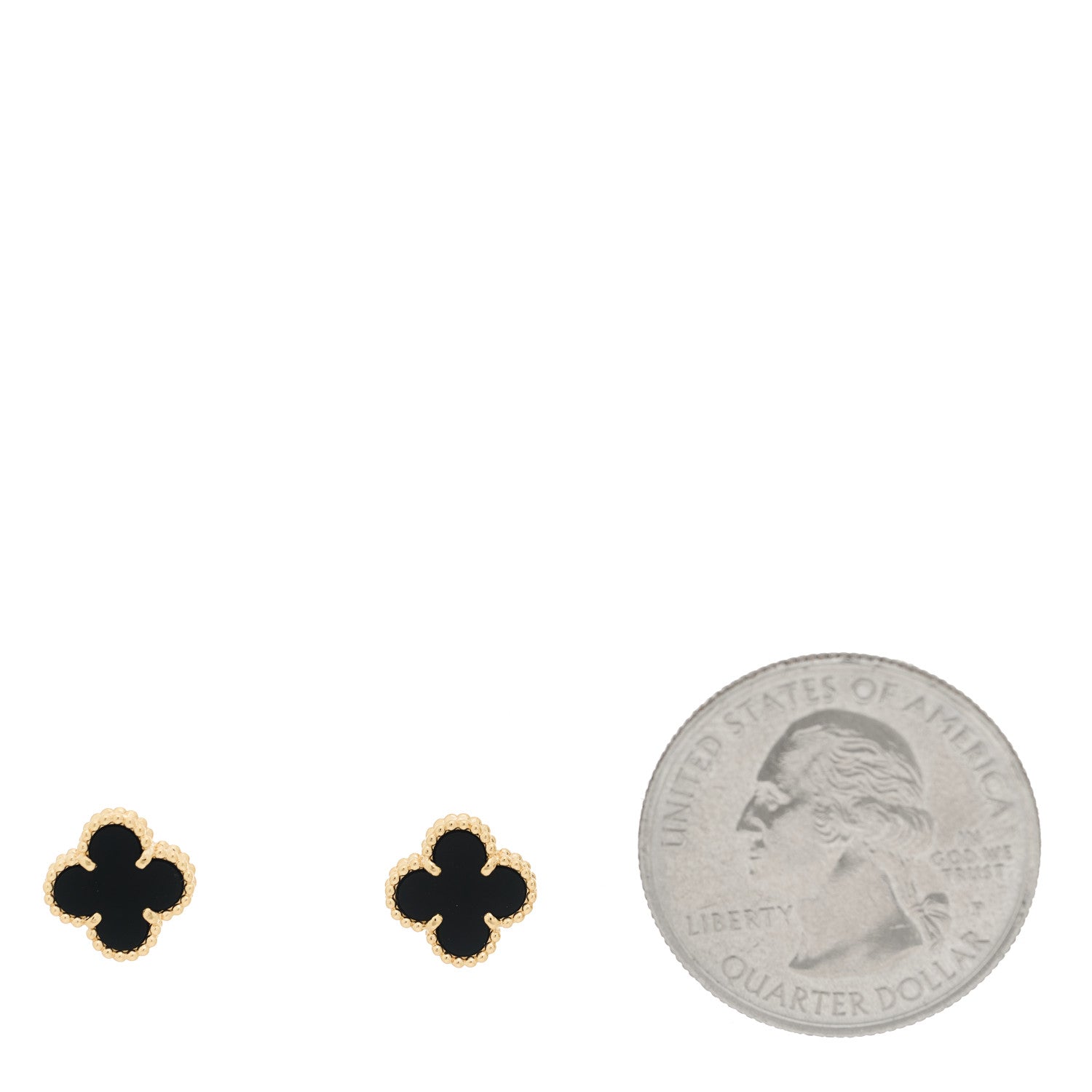 Van Cleef & Arpels 18K Yellow Gold Black Onyx Sweet Alhambra Earrings 2 of 5