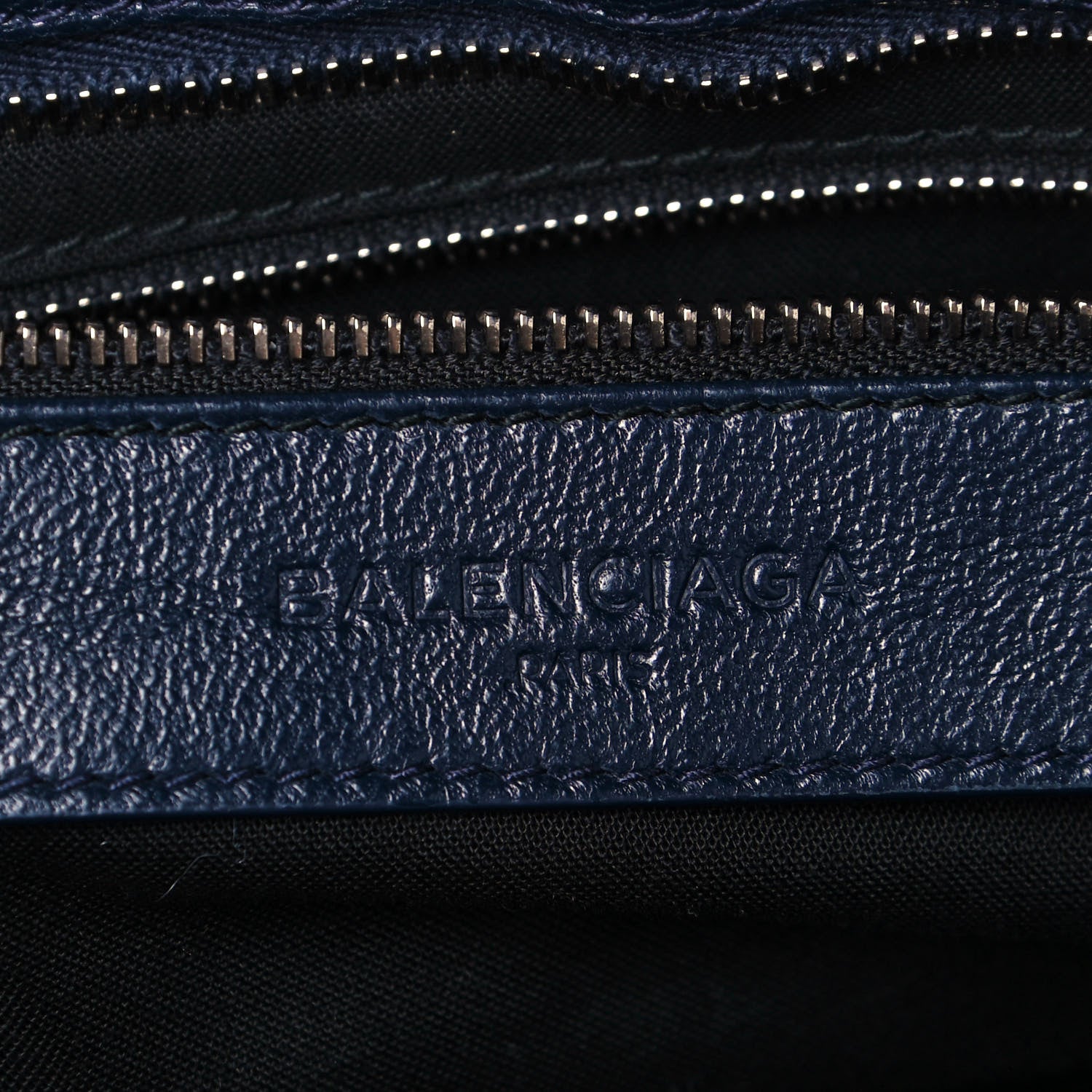Balenciaga Chevre Silver Metallic Edge Hardware City Bleu Nuit Dark Sea 6 of 12