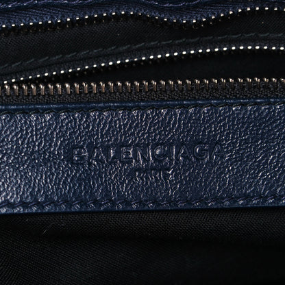 Balenciaga Chevre Silver Metallic Edge Hardware City Bleu Nuit Dark Sea 6 of 12