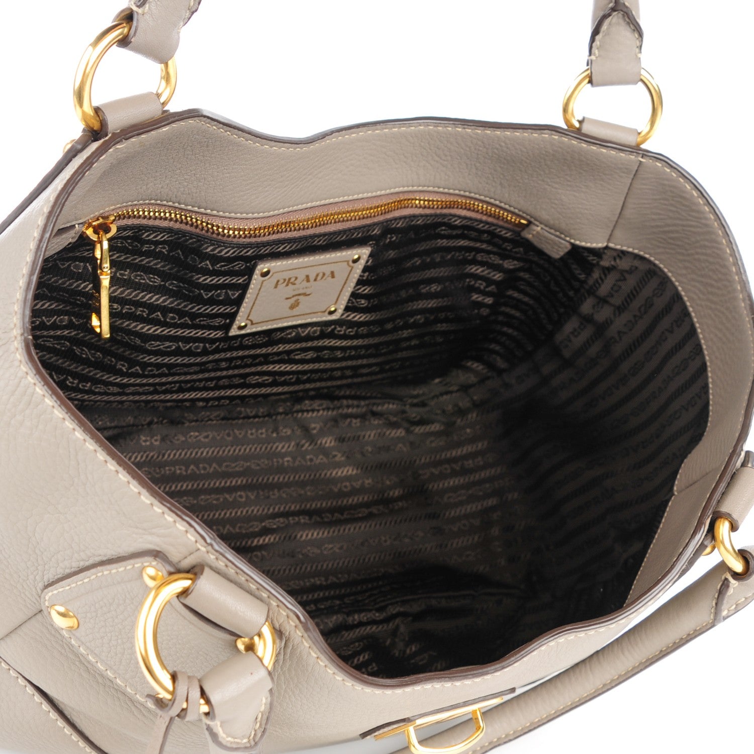 Prada Vitello Daino Shoulder Bag Argilla 5 of 10