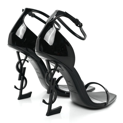 Saint Laurent Patent Calfskin Opyum 110 Sandals 39.5 Black 5 of 9