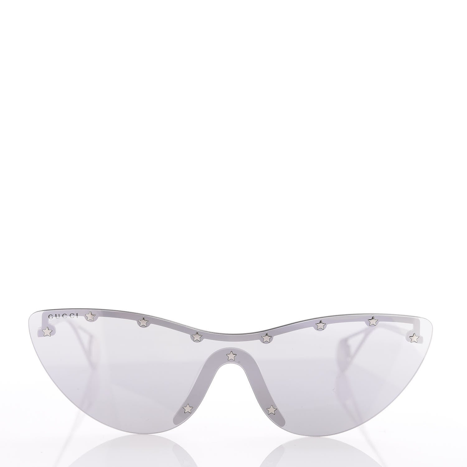 Gucci Rimless Star Studded 90mm Cat Eye GG0666S Sunglasses Silver 2 of 8