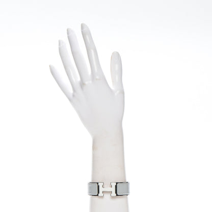 Hermes Enamel Wide Clic Clac H Bracelet PM Gris Clair White 2 of 4