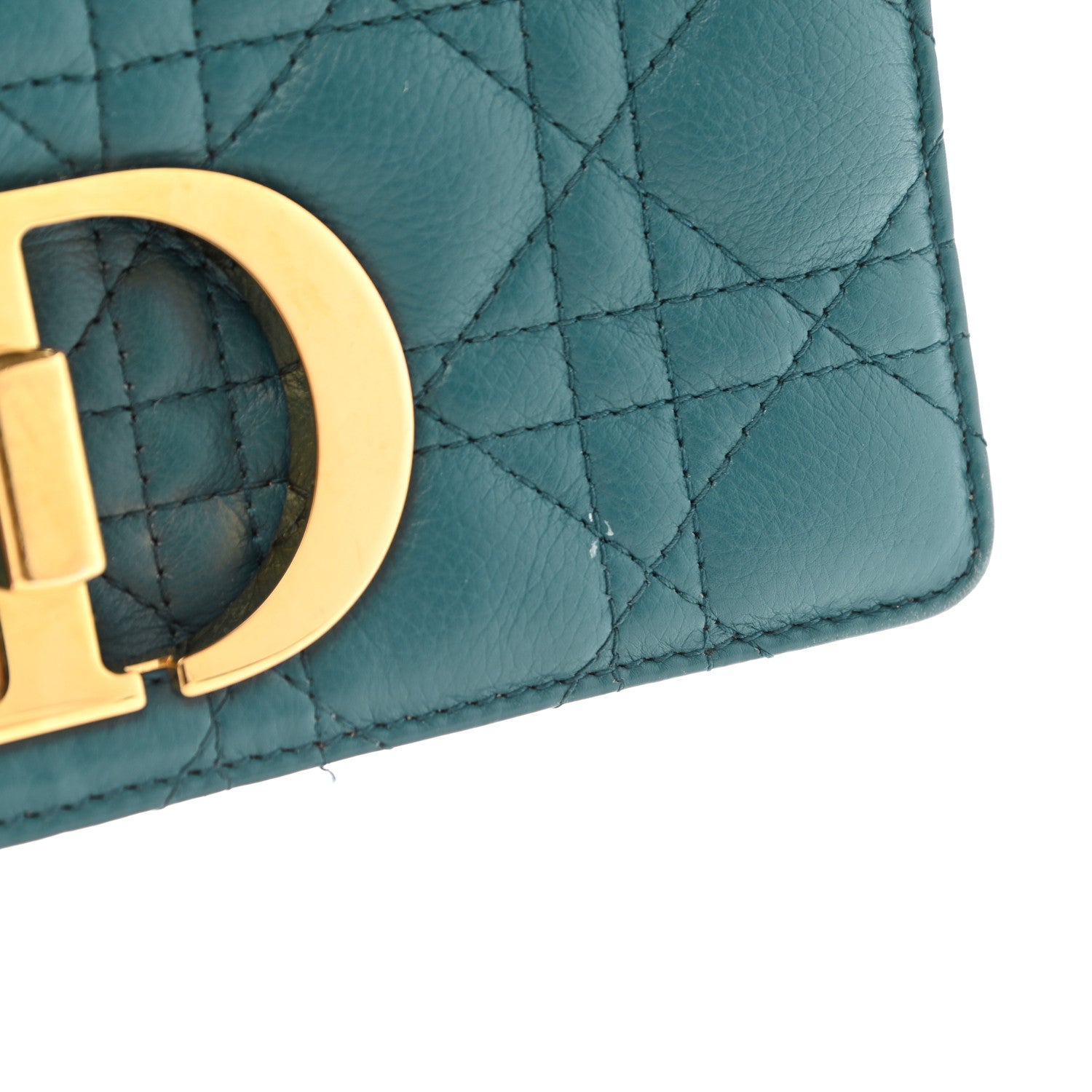Christian Dior Lambskin Cannage Small Caro Bag Deep Ocean 11 of 14