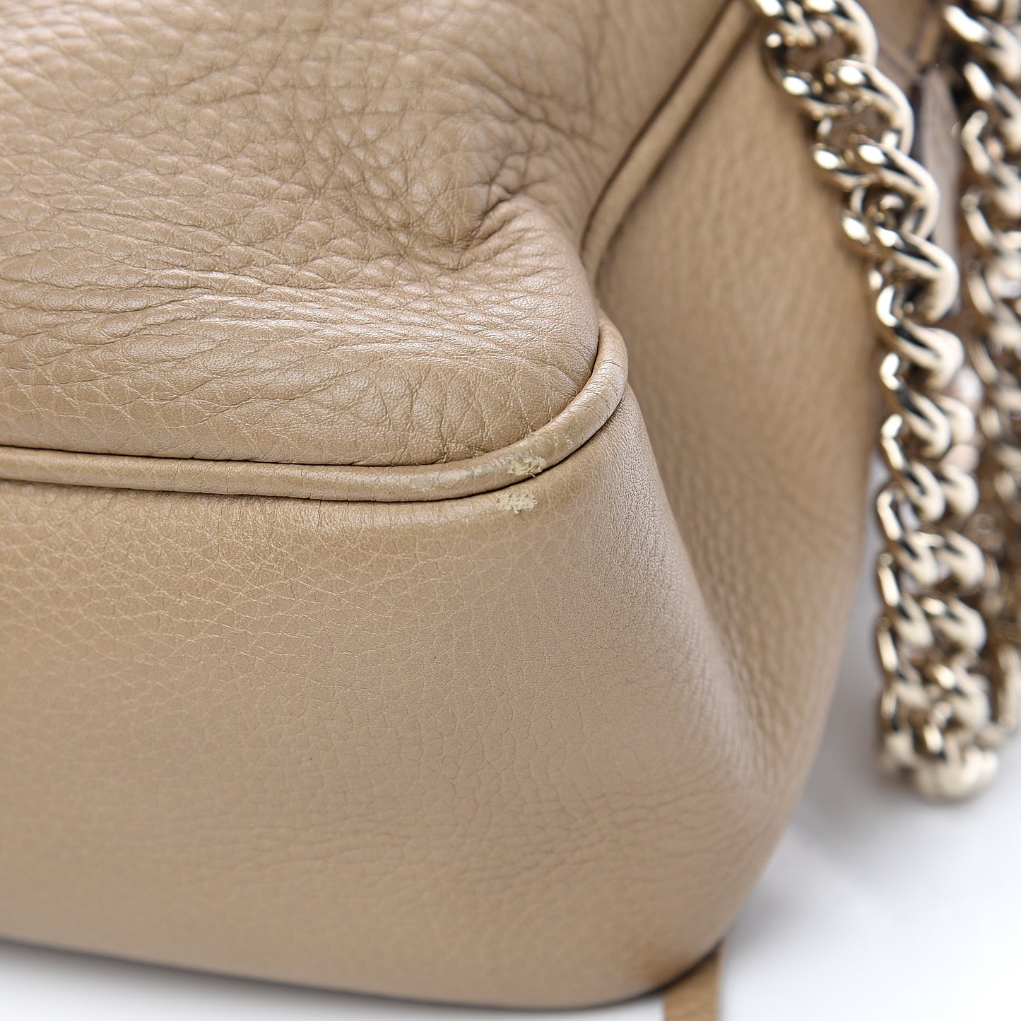 Pebbled Calfskin Small Soho Bowler Camelia