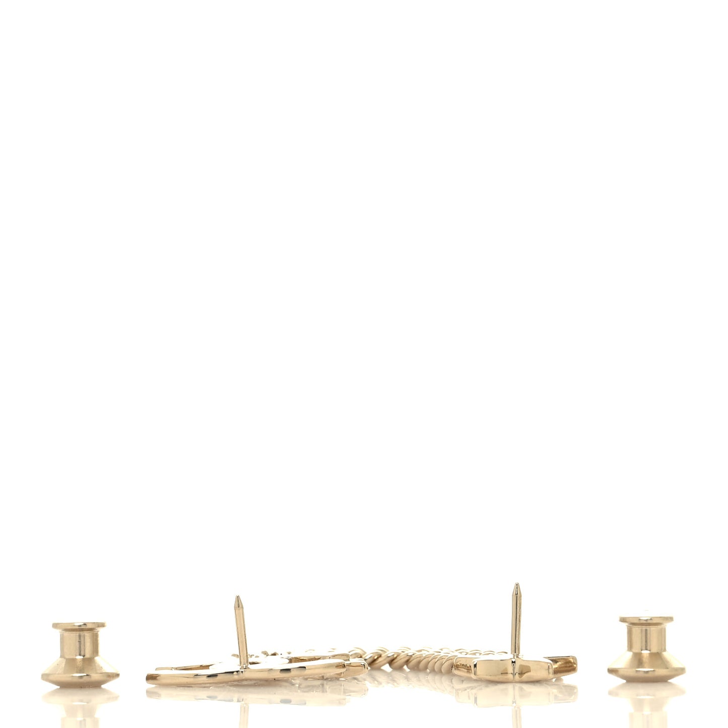 CC Crystal Chain Star Brooch Gold