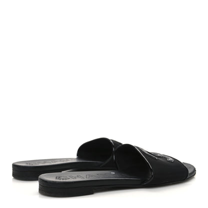 Chanel Mesh Patent Calfskin CC Mules 36.5 Black 5 of 12