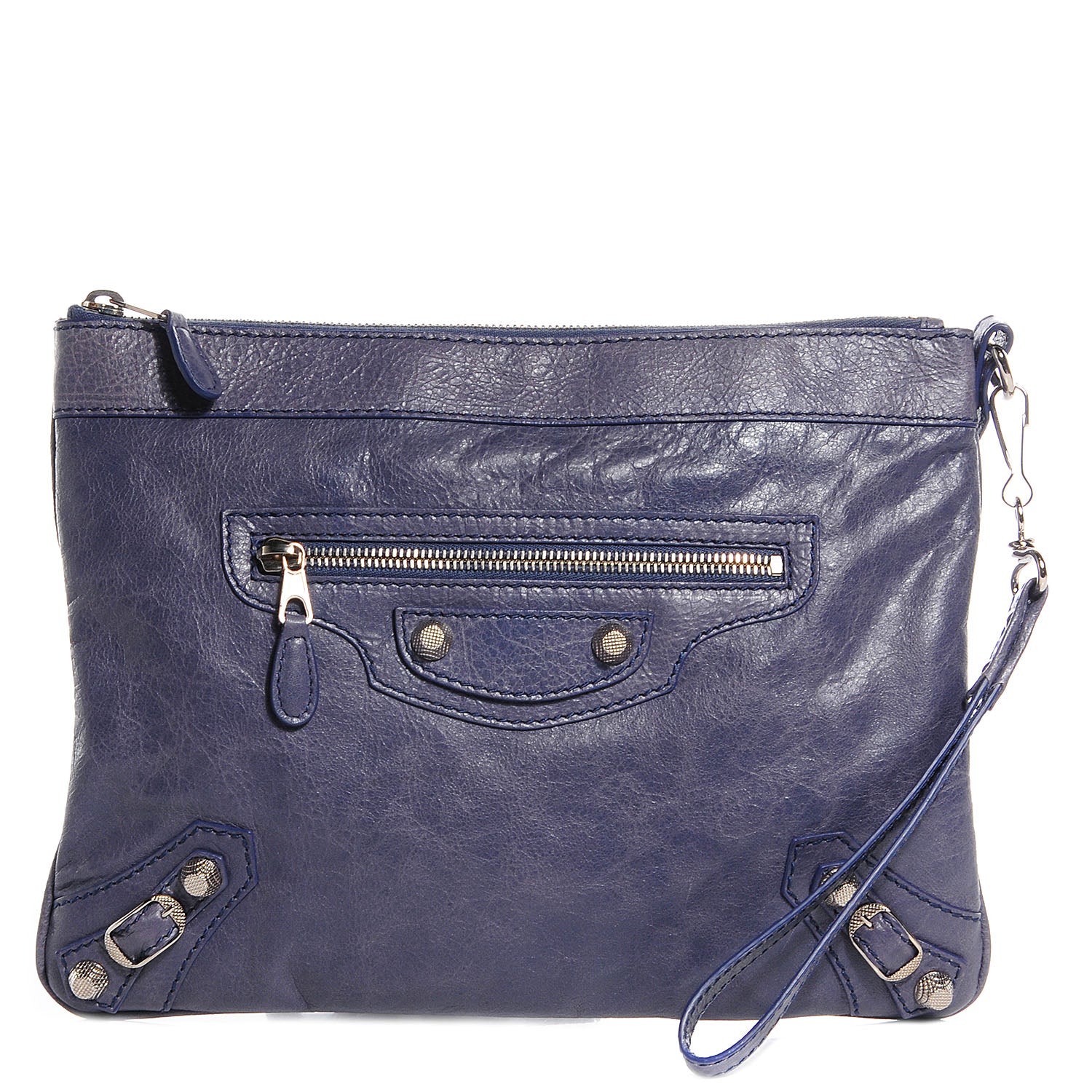 Balenciaga Agneau Giant Silver Hardware 12 Flat Handle Clutch Jacynthe 1 of 11