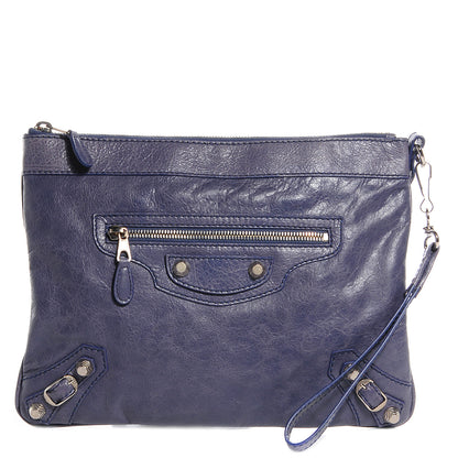 Balenciaga Agneau Giant Silver Hardware 12 Flat Handle Clutch Jacynthe 1 of 11