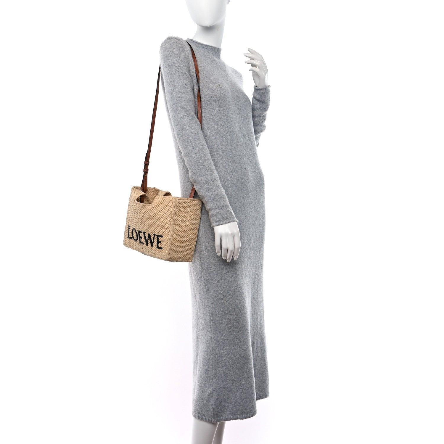Loewe Raffia Small Paula's Ibiza Logo Tote Natural Tan 2 of 9