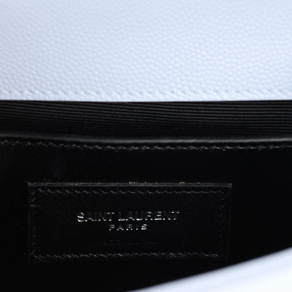 Saint Laurent Grain De Poudre Small Classic Monogram Satchel Sky Blue 7 of 8