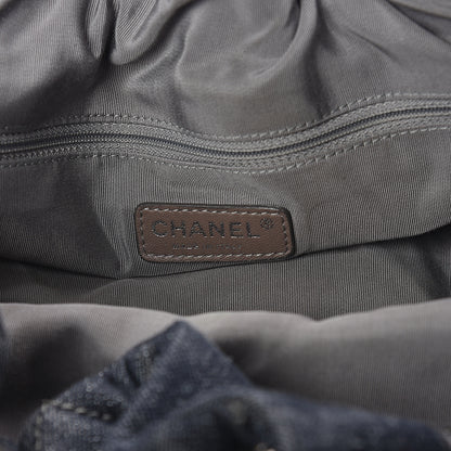 Chanel Denim Quilted Stretch Spirit Large Cabas Tote Blue 5 of 9