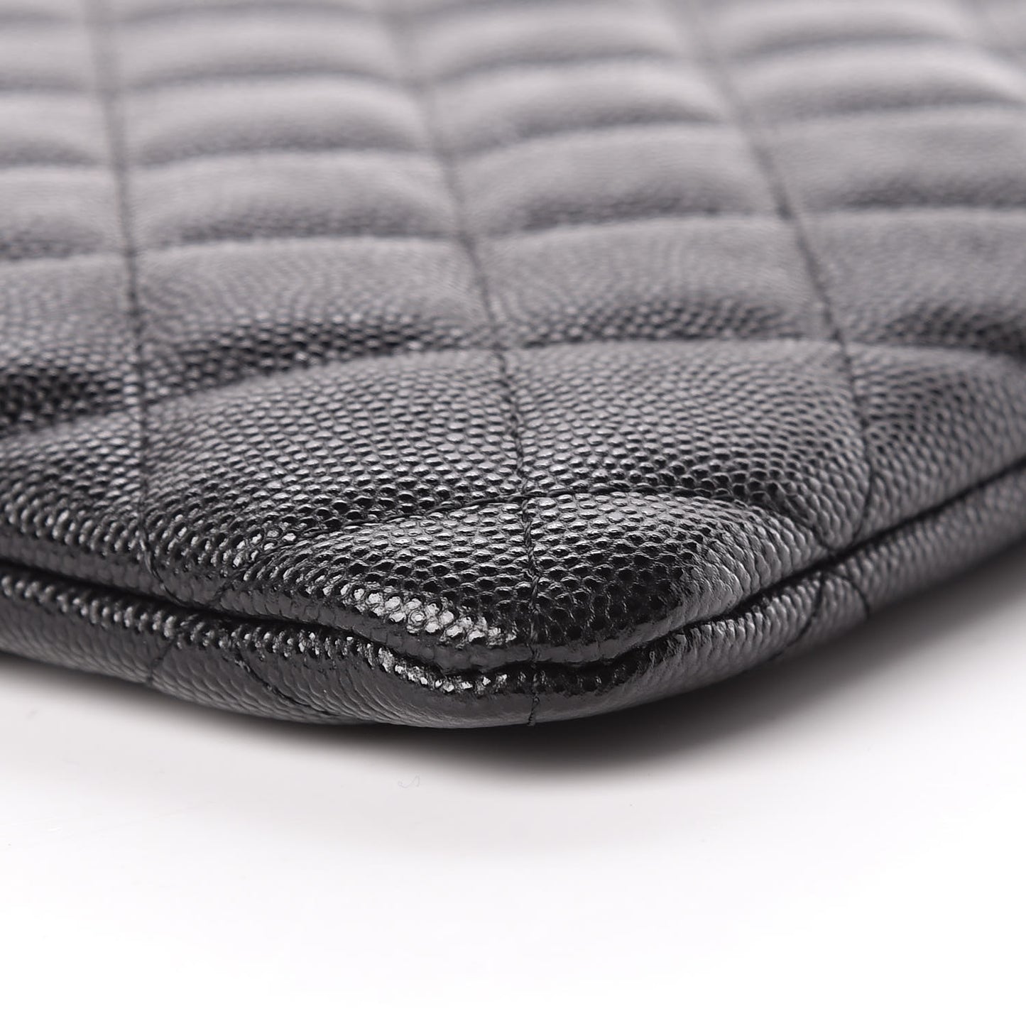 Caviar Quilted Large Cosmetic Case Black