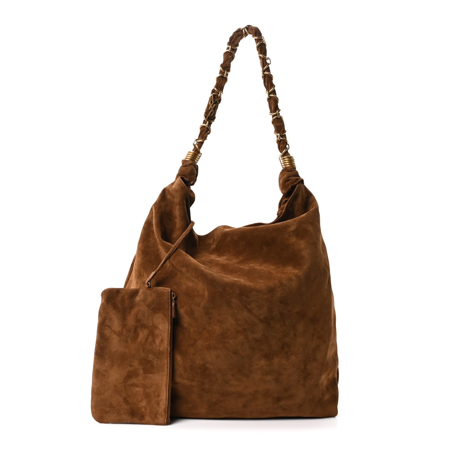 Saint Laurent Suede Amalia Hobo Caramel Cognac 3 of 11