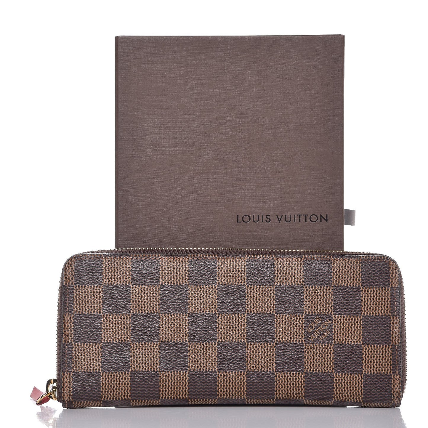Damier Ebene Clemence Wallet Cherry