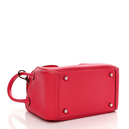 Hermes Taurillon Clemence Mini Lindy 20 Framboise 4 of 10