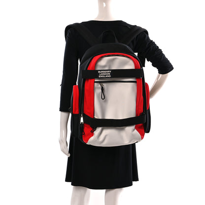 Burberry Nylon Large Nevis Backpack White Red Black 2 of 15