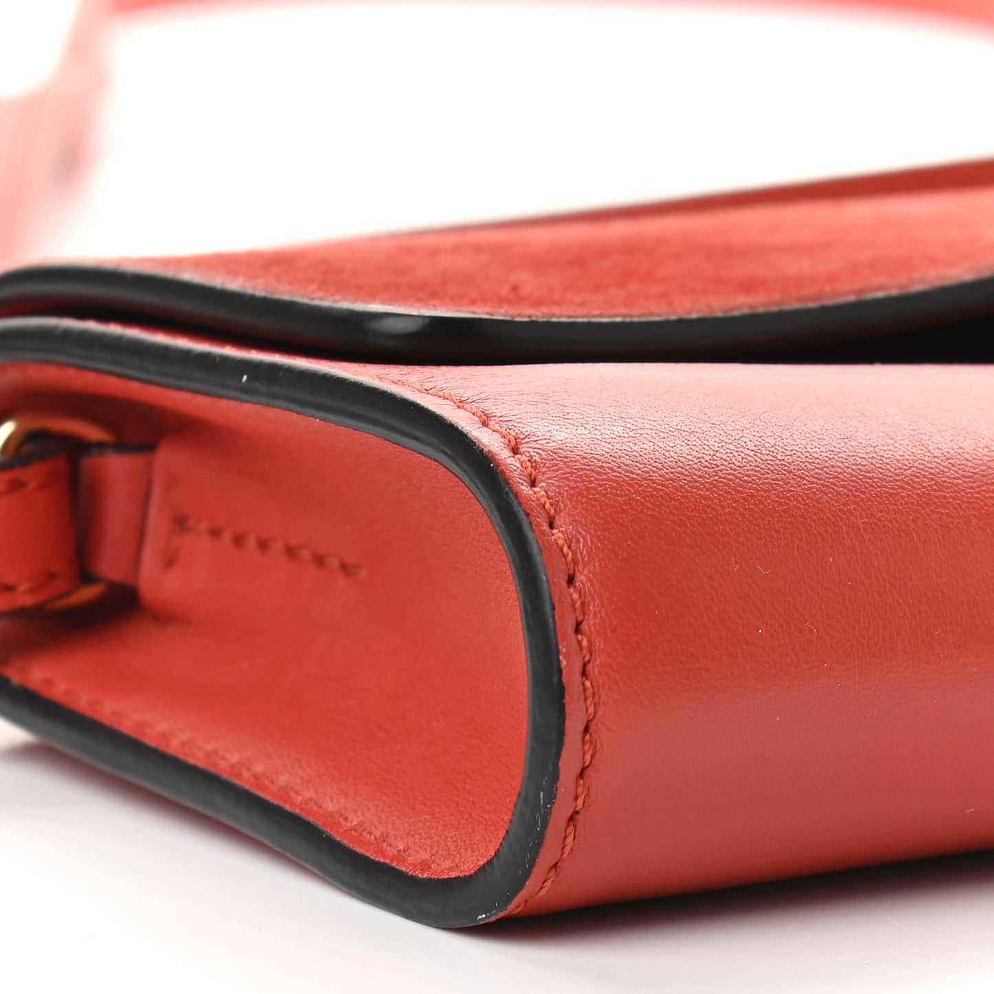 Suede Calfskin Mini Faye Shoulder Bag Earthy Red