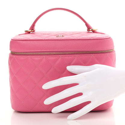 Chanel Caviar Quilted Large Vanity Pouch Pink 2 of 7