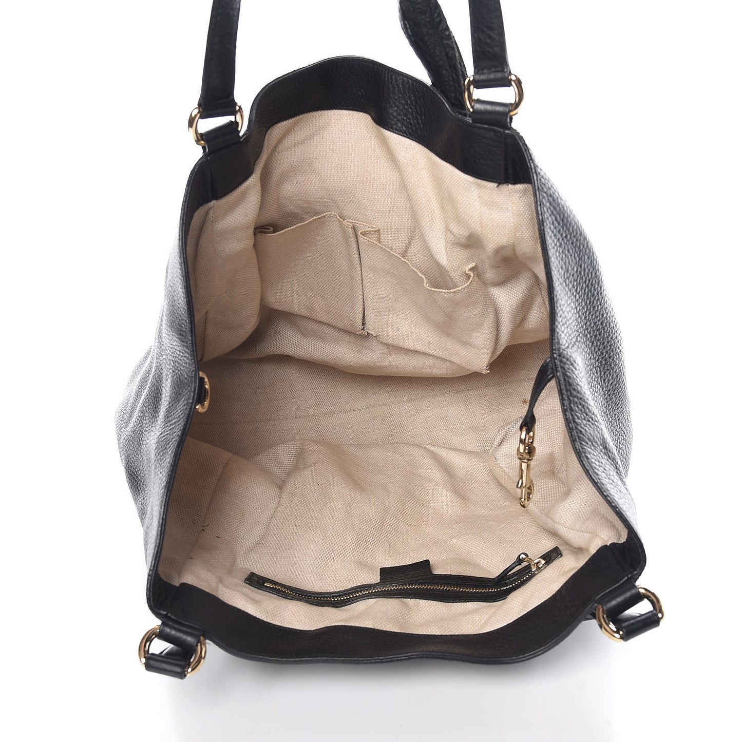 Pebbled Calfskin Medium Soho Shoulder Bag Black