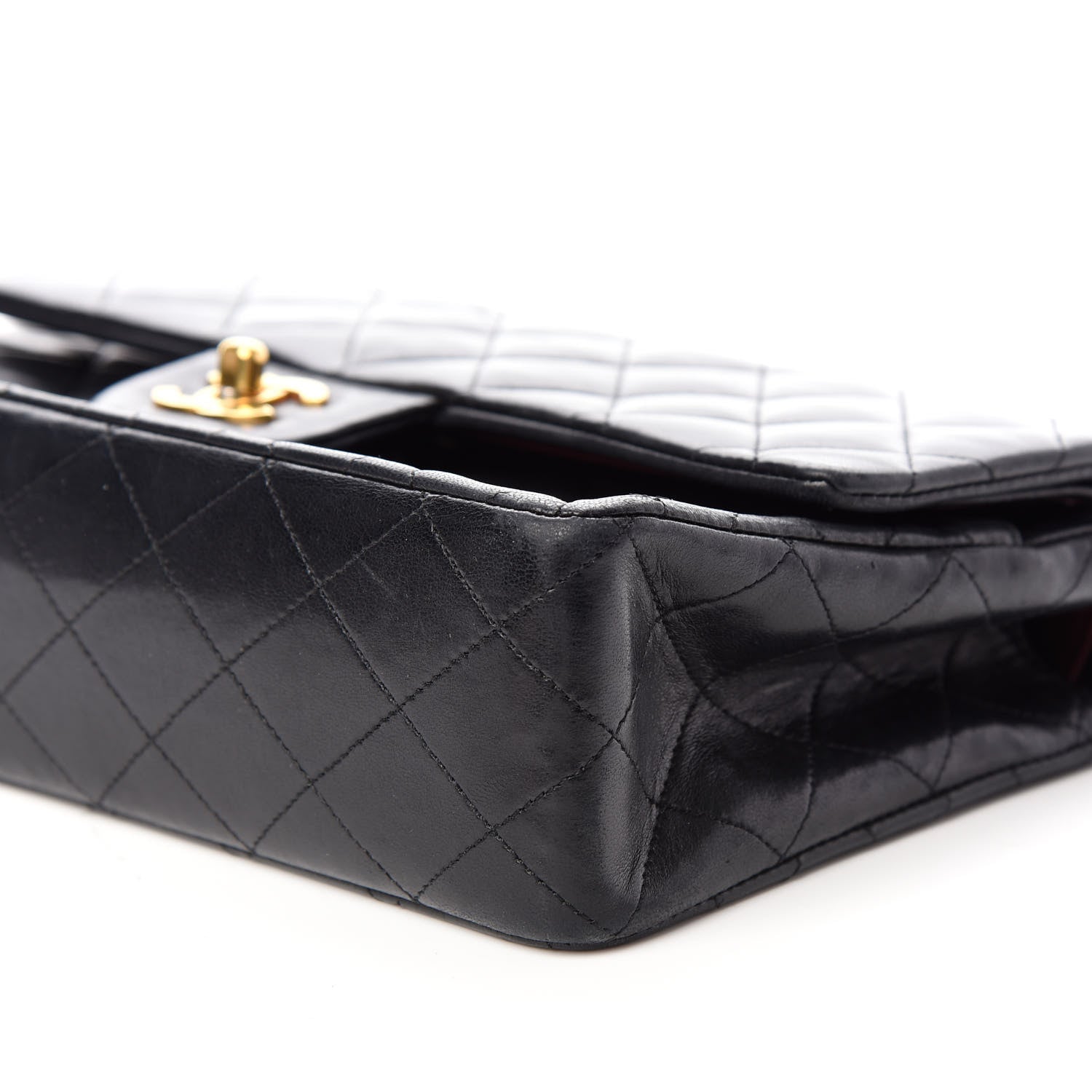 Chanel Lambskin Quilted Medium Double Flap Black 9 of 9