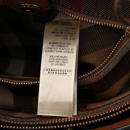 Burberry Suede House Check Camoflauge Medium Banner Tote Tan 9 of 15