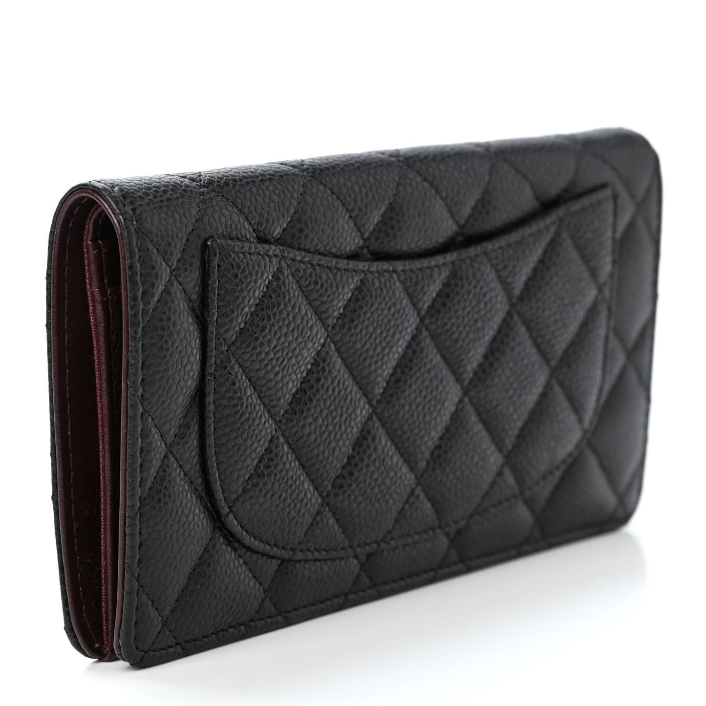 Caviar Quilted Yen Wallet Black