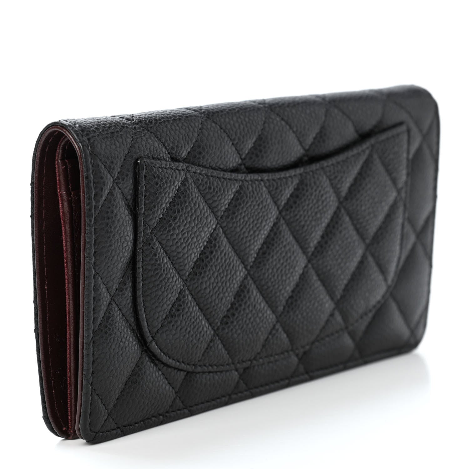 Chanel Caviar Quilted Yen Wallet Black 2 of 4