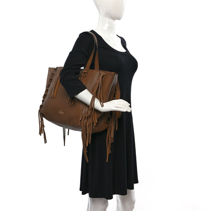 Valentino Garavani Grained Calfskin C-Rockee Fringe Tote Light Cuir 2 of 8