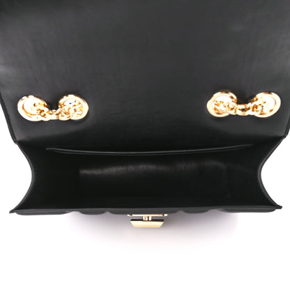 Salvatore Ferragamo Calfskin Quilted Medium New Gancini Shoulder Bag Black 5 of 10
