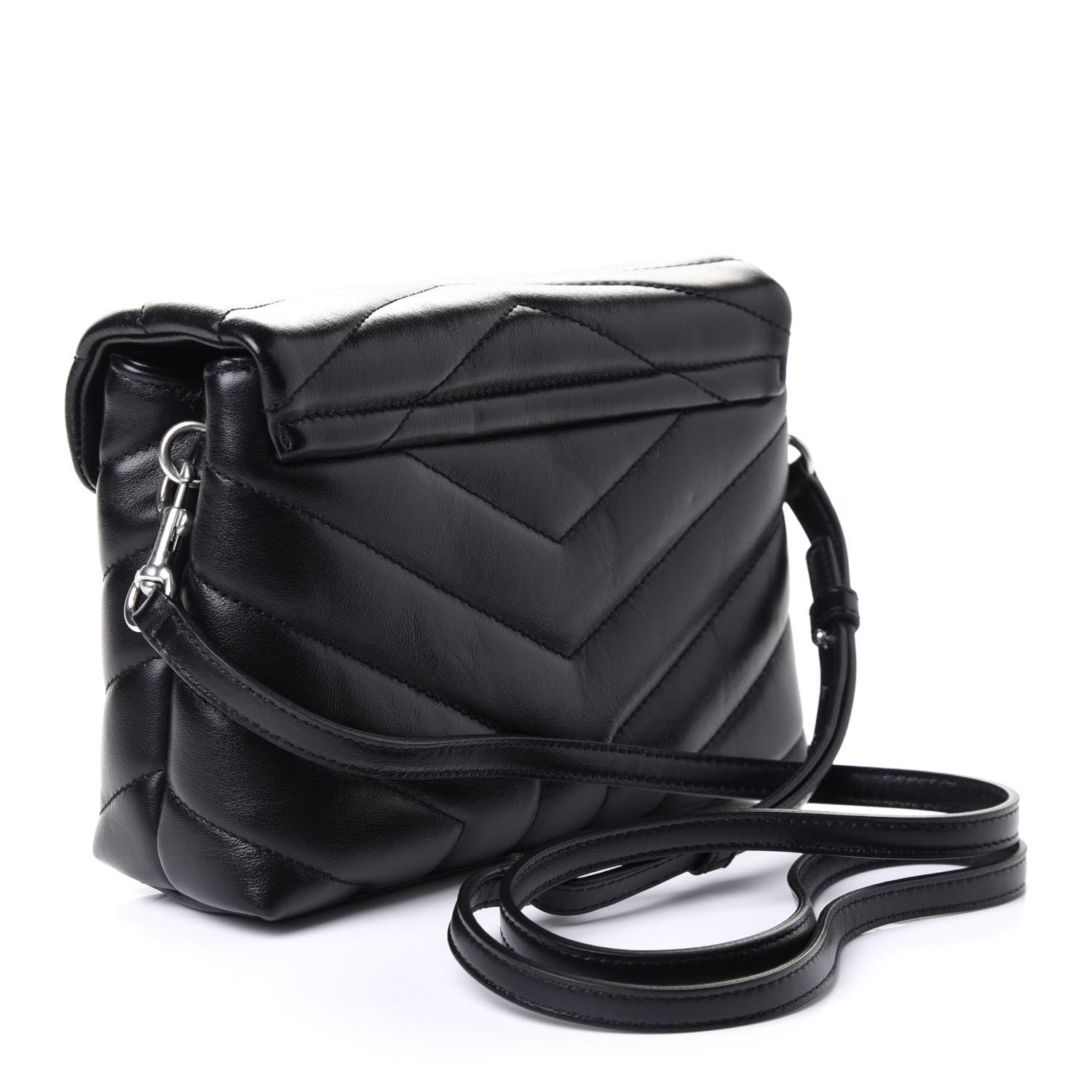 Saint Laurent Calfskin Y Quilted Monogram Toy Loulou Crossbody Bag Black 2 of 4
