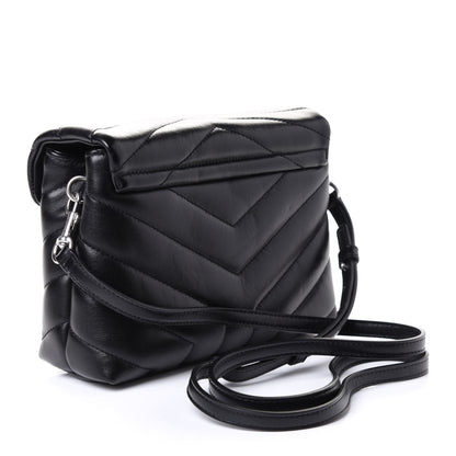 Saint Laurent Calfskin Y Quilted Monogram Toy Loulou Crossbody Bag Black 2 of 4