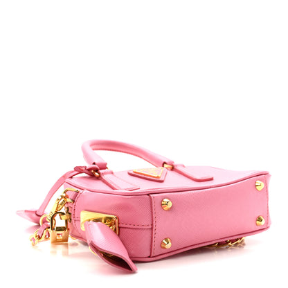 Prada Saffiano Lux Mini Top Handle Crossbody Bag Geranio 4 of 9