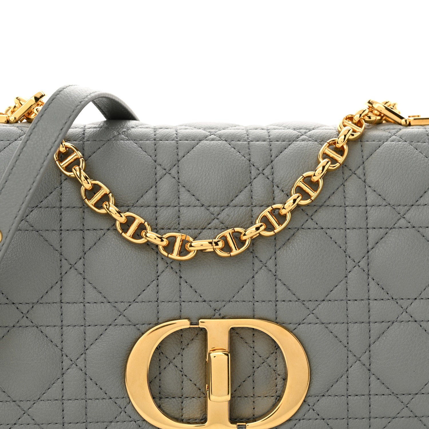 Christian Dior Calfskin Cannage Medium Caro Bag Ethereal Grey 8 of 11