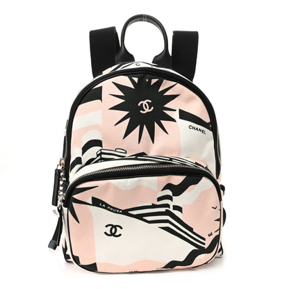Chanel Canvas Cruise La Pausa Print Backpack Pink White Black 1 of 10