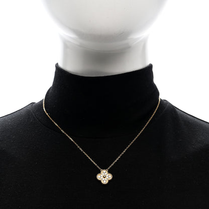 Van Cleef & Arpels 18K Yellow Gold Diamond Vintage Alhambra Pendant Necklace 2 of 5