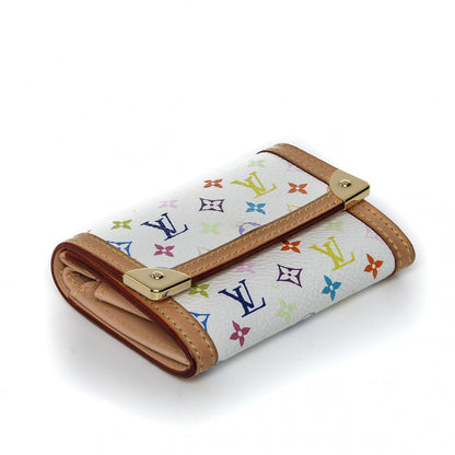 Louis Vuitton Monogram Multicolor Porte-Monnaie Plat Coin Purse White 4 of 6