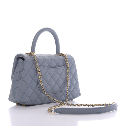 Chanel Caviar Quilted Mini Coco Handle Flap Light Blue 3 of 12