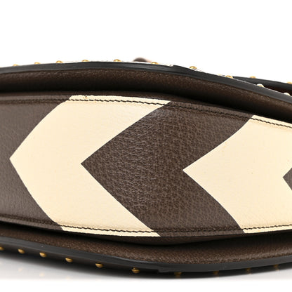 Gucci GG Supreme Monogram Studded Calfskin 100 Centennial Geometric Medium Bamboo 1947 Top Handle Bag Beige Ebony Multicolor 9 of 13