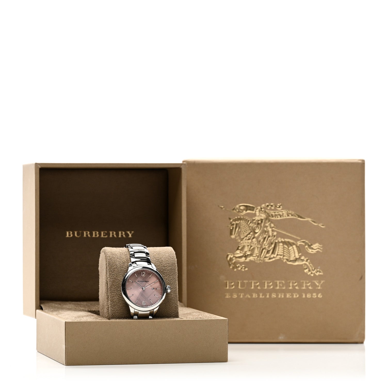 【動作OK】BURBERRY バーバリー BU1353 腕時計 サーモンピンク BURBERRY（バーバリー） 腕時計 BU1353 ヘリテージ ステンレススチール