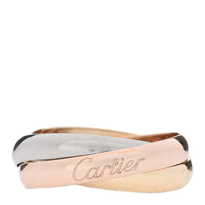 Cartier 18K Pink Yellow White Gold Small Trinity Ring 48 4.5 1 of 5