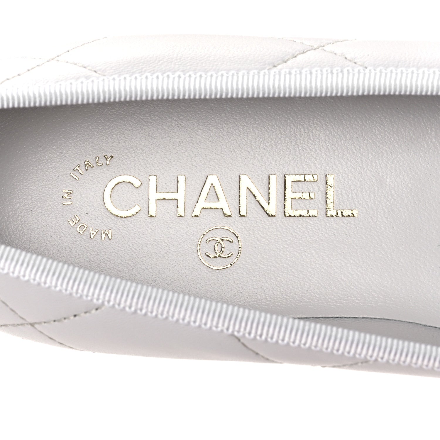 Chanel Lambskin Quilted CC Cambon Ballet Flats 38 White Black 9 of 12