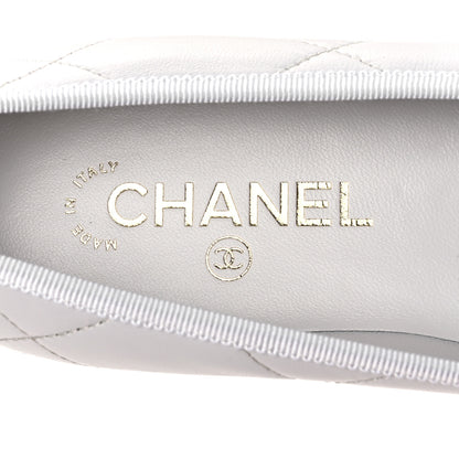 Chanel Lambskin Quilted CC Cambon Ballet Flats 38 White Black 9 of 12