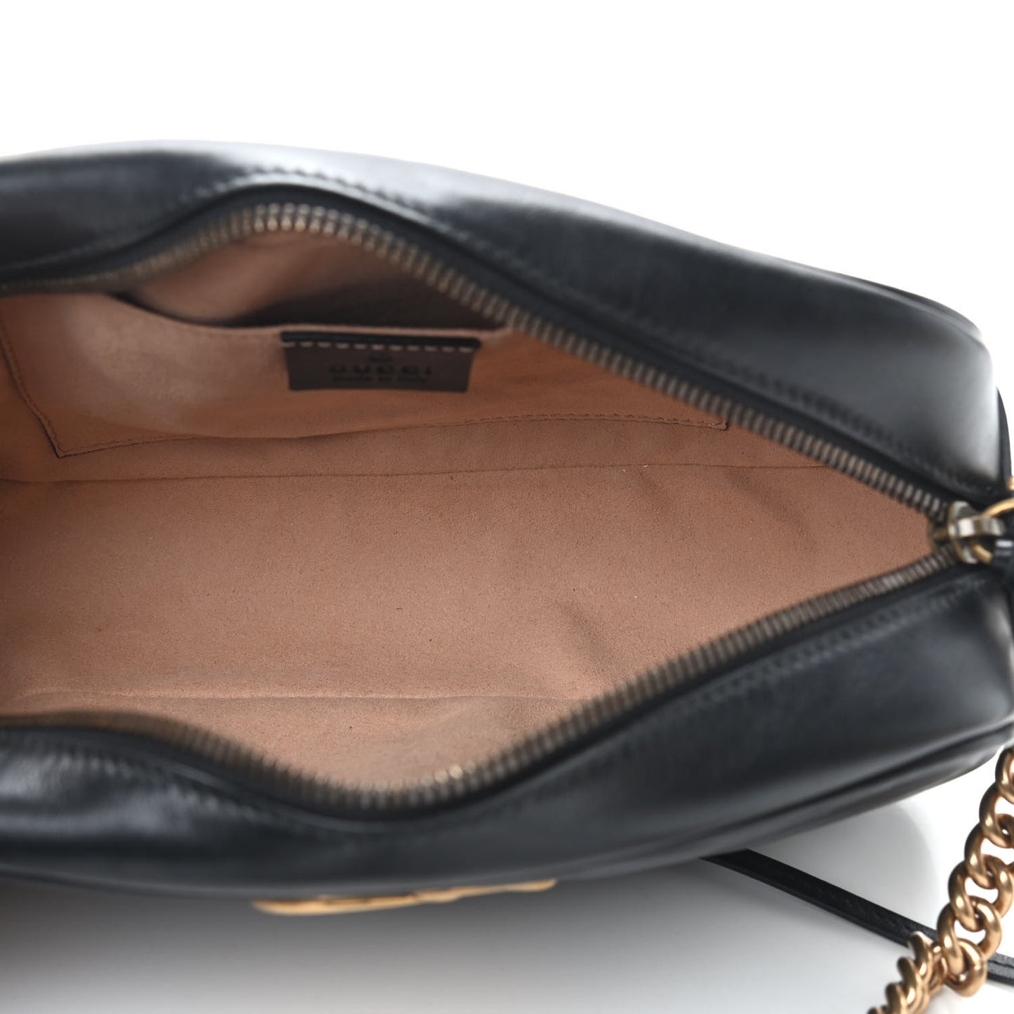 Calfskin Matelasse Small GG Marmont Chain Shoulder Bag Black