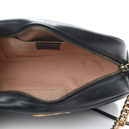 Gucci Calfskin Matelasse Small GG Marmont Chain Shoulder Bag Black 5 of 11