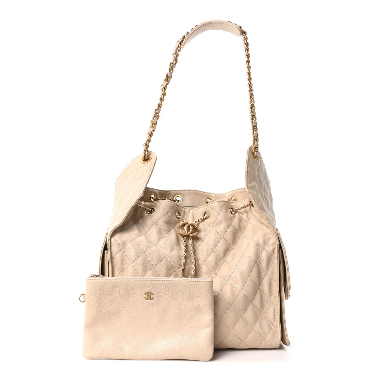 Chanel Caviar Quilted Medium Chanel 25 Handbag Beige 3 of 11